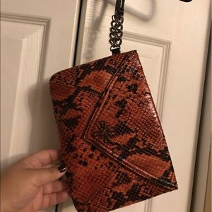 Vera Wang Clutch Orange Snake Print